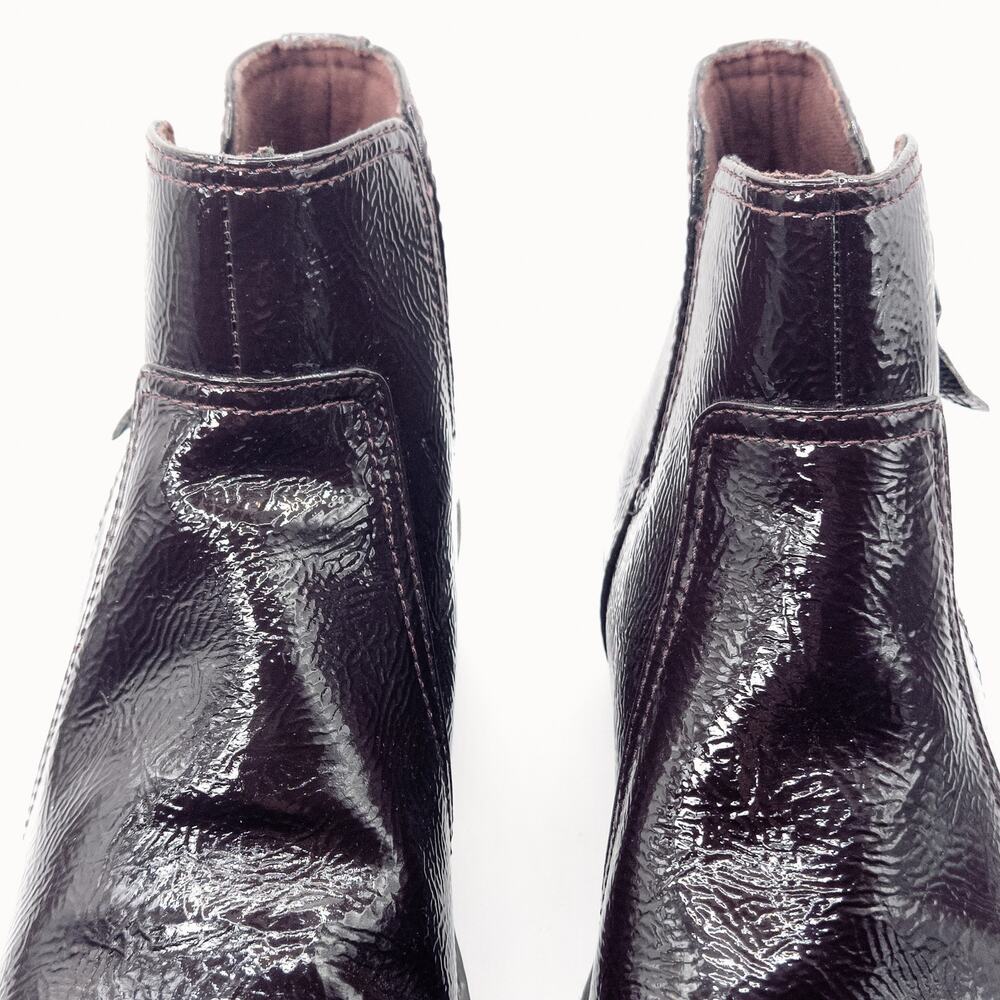 Clarks Women’s Airabell Ankle Boots Patent Leather Zip Wedge Whimsigoth Sz 8 - Picture 8 of 8